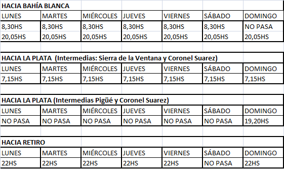 HORARIOS COLECTIVOS