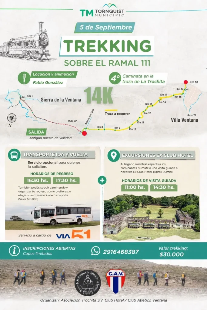 Circuito 14K Caminata La Trochita y Ex Club Hotel Sierra de la Ventana